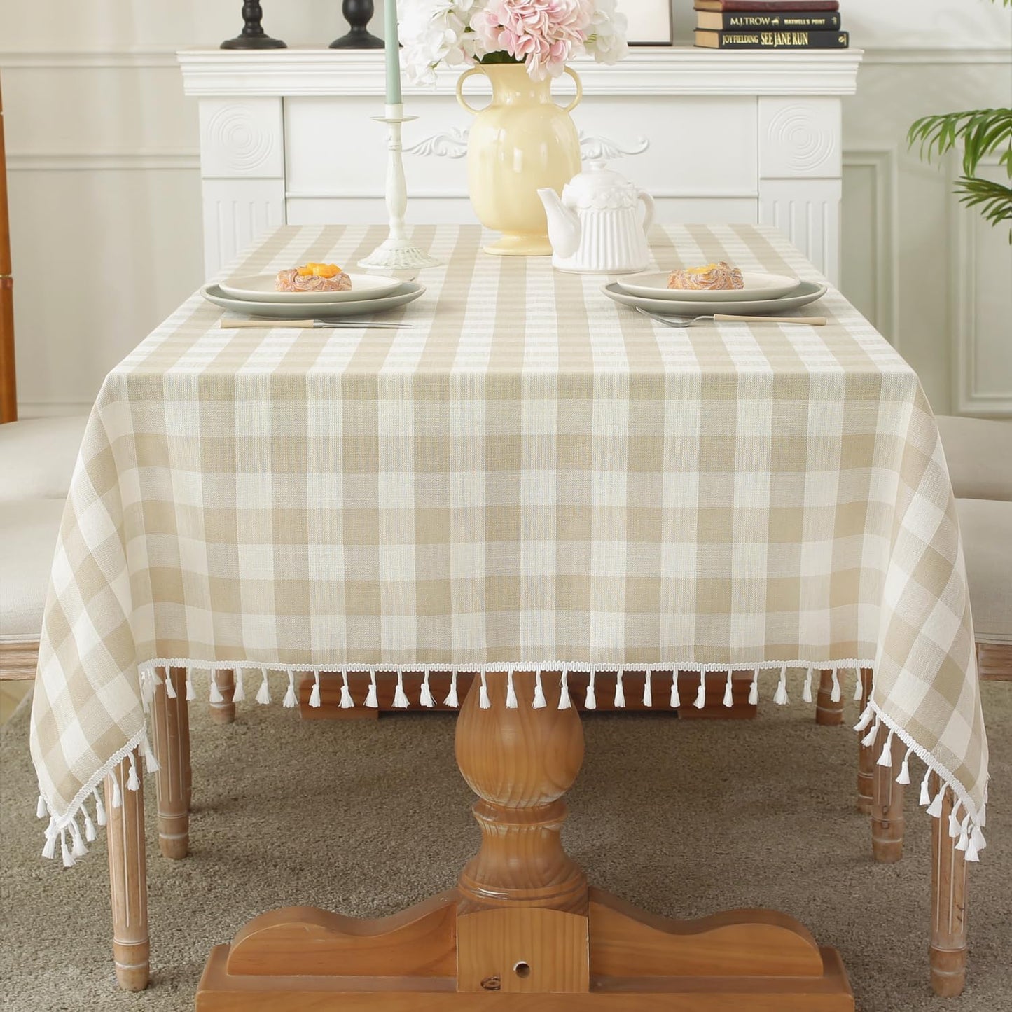 Bulk St. Patrick's Day Checkered Tablecloth Washable Buffalo Plaid with Tassel Suitable for Kitchen and Dining Room Decor Wholesale
