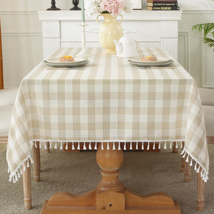 Bulk St. Patrick's Day Checkered Tablecloth Washable Buffalo Plaid with Tassel Suitable for Kitchen and Dining Room Decor Wholesale