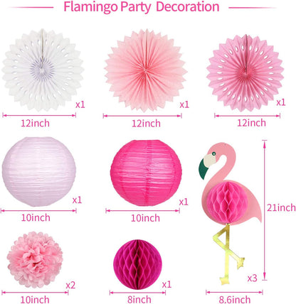 Bulk Hawaiian Luau Party Supplies Pink Flamingo Decor Pom Poms Flowers Fans Lanterns Wholesale