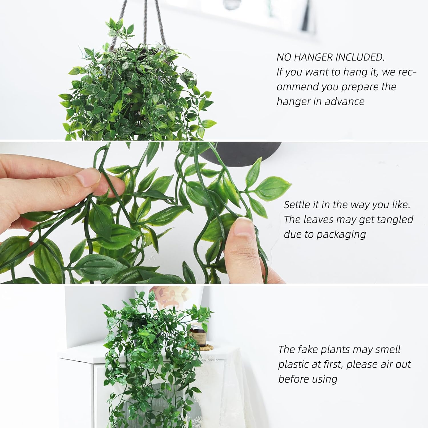 Premium Artificial Hanging Potted Plants High Quality Indoor Outdoor Décor for Office Shelves Living Room Aesthetic Spaces