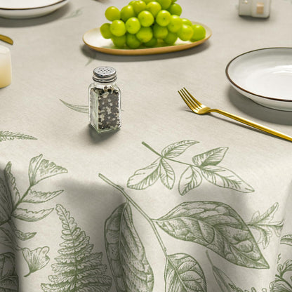 Bulk Spring Fern Tablecloth 60×84 Inch Rectangular Green Plants Washable Cover for Party Picnic Decor Wholesale