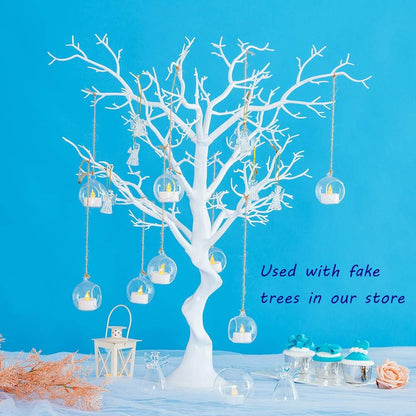 Bulk 12 Pcs Glass Globe Hanging Lights Candle Orbs for Tea Lights Wedding Arch Decor Christmas Centerpiece Outdoor Party Wholesale