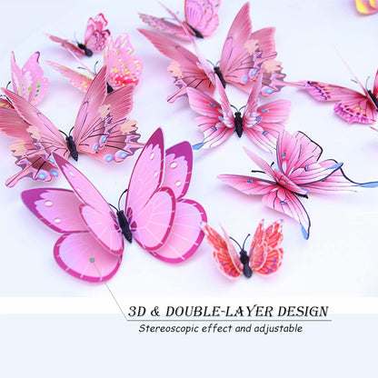Bulk 24/48 Pcs 3D Butterfly Wall Decor Featuring Magnets, Perfect for Party Decorations Wholesale