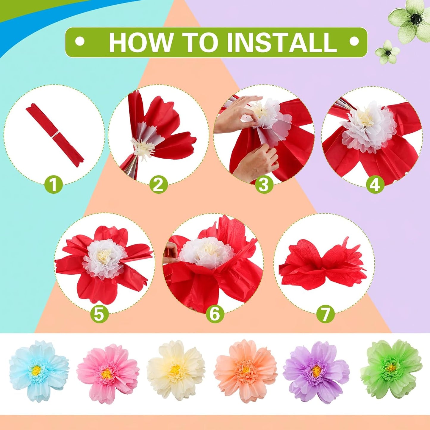 Bulk 24 Pcs Vibrant Wall Backdrop Decoration 20 Inch Paper Flowers Stunning Décor for Weddings  Birthdays Wholesale