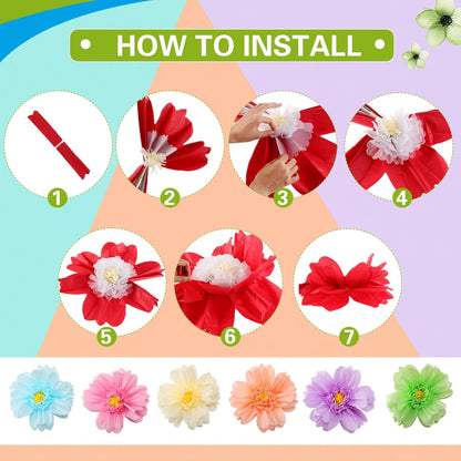 Bulk 24 Pcs Vibrant Wall Backdrop Decoration 20 Inch Paper Flowers Stunning Décor for Weddings  Birthdays Wholesale