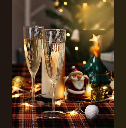 Bulk 8 Pcs Plastic Champagne Flute 6 Oz Clear Wine Glasses Wholesale