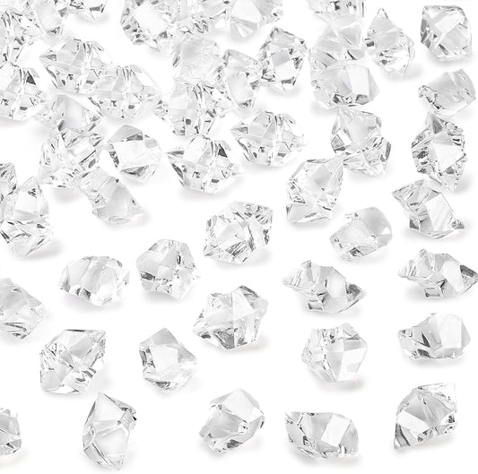 Premium Shatterproof Acrylic Ice Gems 200 Pack Crystal Clear Wedding Party Decor with Non-Scratch Surface for Holiday Centerpieces