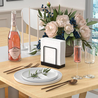 Bulk Table Napkin Holder 2025 Set Bamboo Iron Combo 3 in 1 Organizer Anti-Tip Base Commercial Kitchens Rustic Weddings Wholesale