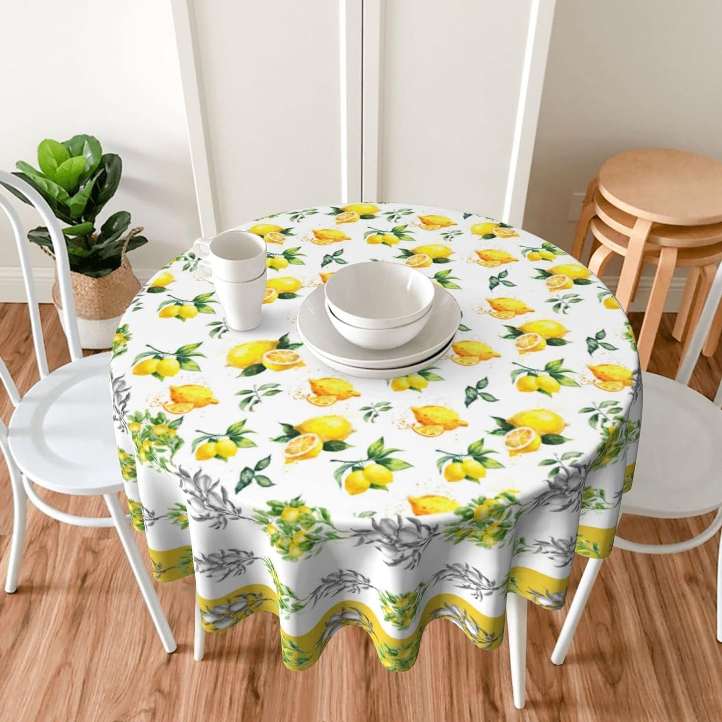 Bulk 60 Inch Round Tablecloth Stain Resistant Polyester Table Cover for Kitchen Dining Buffet Parties and Camping Mandala Design Wholesale