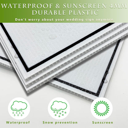 Bulk 3 Pack Weatherproof Wedding Direction Signs Double Sided Elegant Arrows with Rust Proof H-Stakes 12x17 Inch All-Season Lawn Yard Decor for Weddings Receptions & Outdoor Events Wholesale