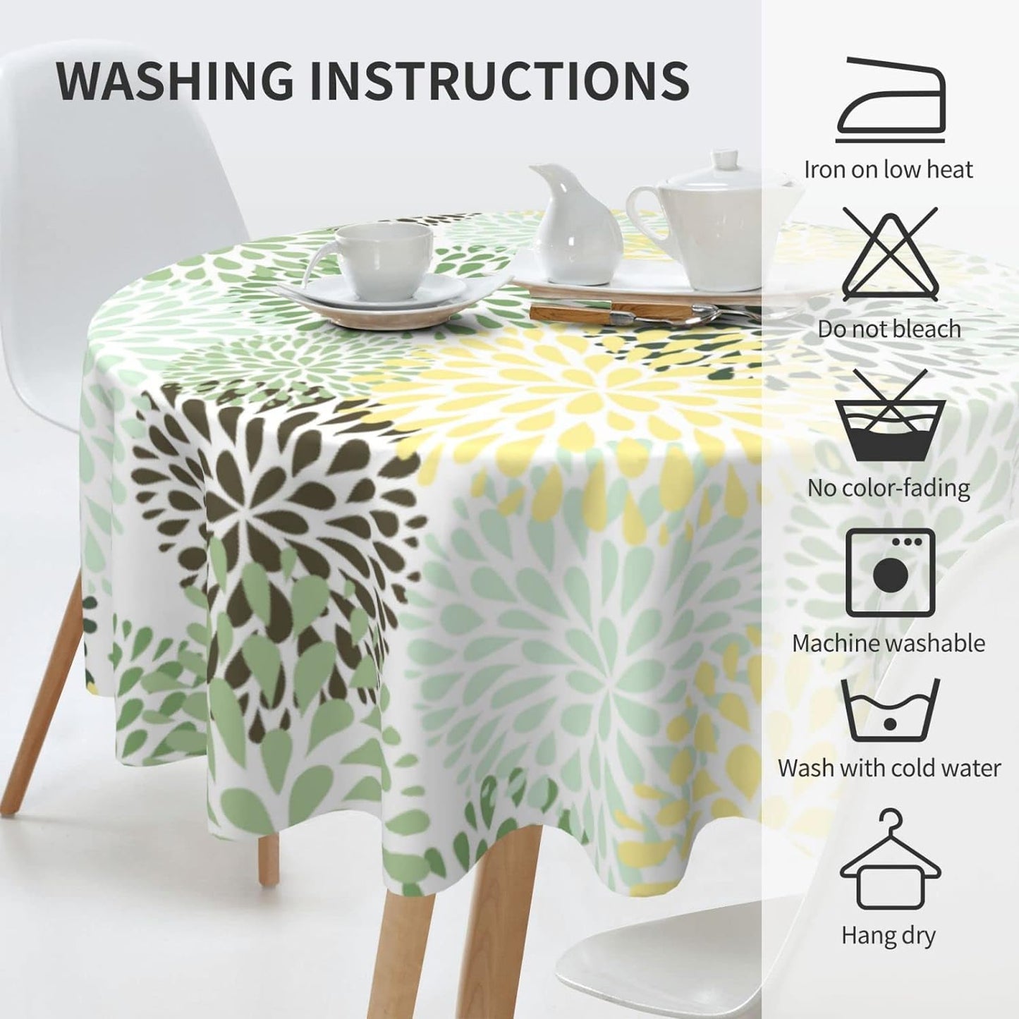 Bulk 60 Inch Round Tablecloth Stain Resistant Polyester Table Cover for Kitchen Dining Buffet Parties and Camping Mandala Design Wholesale