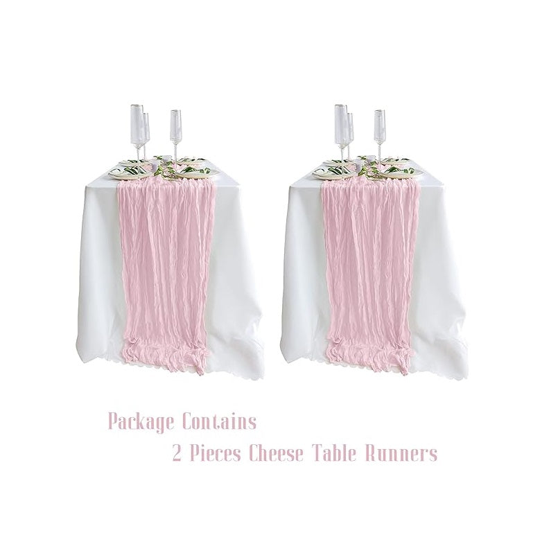 Bulk 2 Pack 27.5"X118" Boho Table Runner for Wedding Bridal Baby Shower Engagement Party Valentine's Day Decor Wholesale