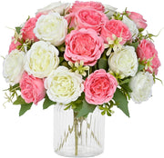 Artificial Silk Peonies 10 Pcs Vibrant Pink 12 Inch Realistic Flowers for Wedding Centerpieces and Home Decor