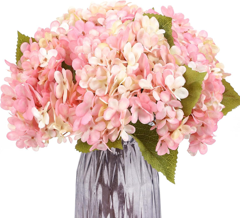 6 Pcs Artificial Silk Autumn Hydrangea Flowers, 12.6" Stems, 5.9" Heads, Realistic Fall Decor for Wedding & Farmhouse