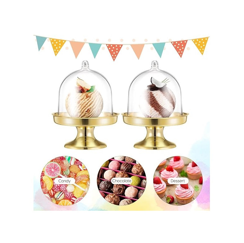 Bulk 12 Pack Clear Cake Stand Candy Treat Favor Boxes With Dome Cover for Birthday Wedding Holiday Party Supplies Wholesale
