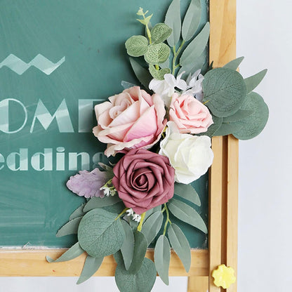 Premium 2 Pack Handcrafted Silk Roses Floral Swag Set Wedding Arch Decor Ceremony Signage HighQuality Arrangements