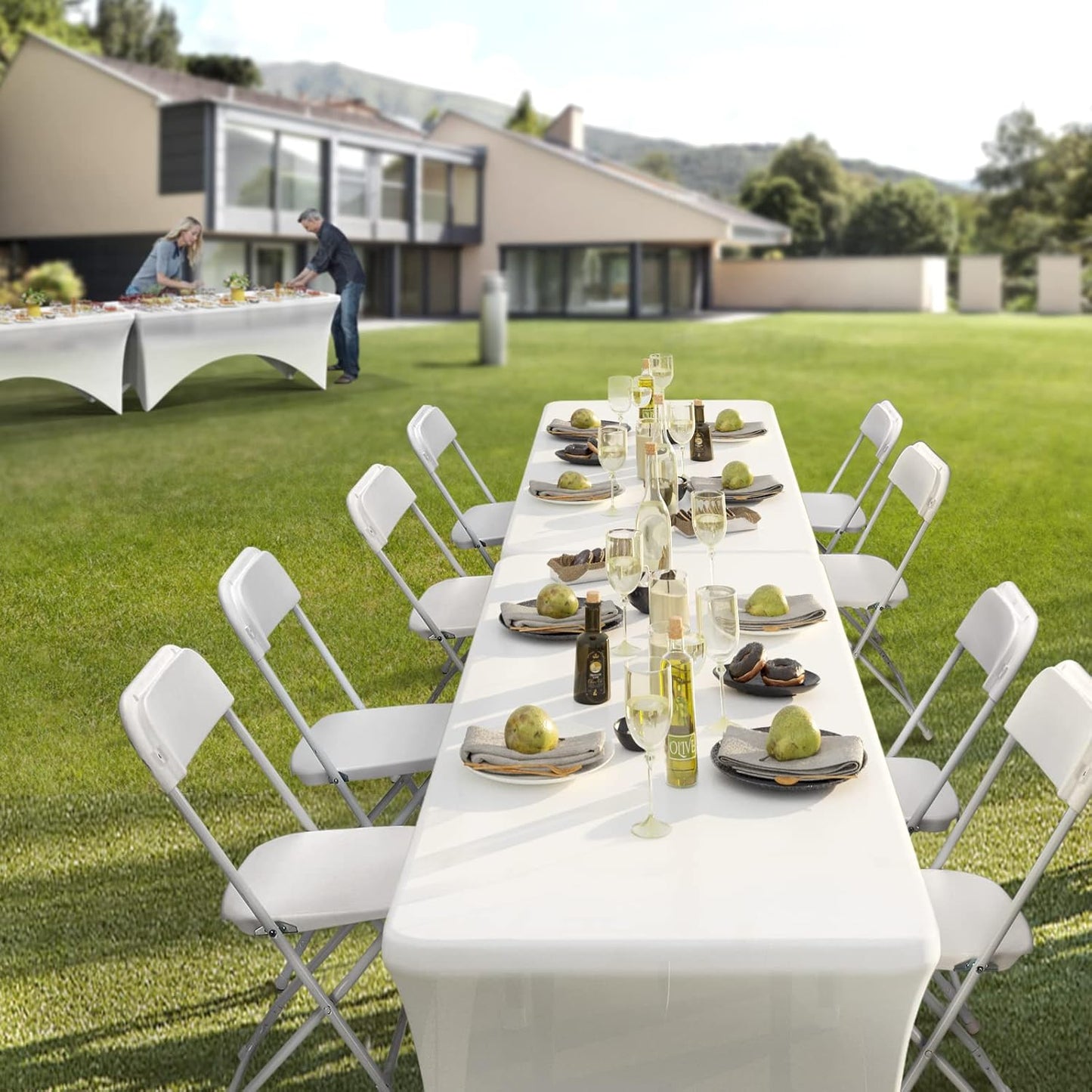 Bulk 6 Pcs Plastic Folding Chairs with Steel Frame Water-Resistant & Portable for Weddings Outdoor Events Office Parties Wholesale