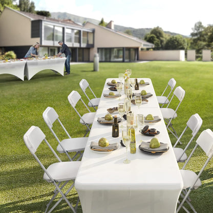 Bulk 6 Pcs Plastic Folding Chairs with Steel Frame Water-Resistant & Portable for Weddings Outdoor Events Office Parties Wholesale