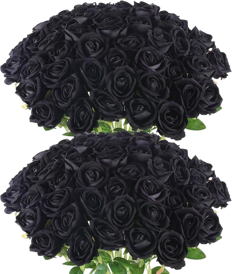 50 Pcs Artificial Velvet Silk Roses White 12 Inch Realistic Flowers for Wedding Home Decor