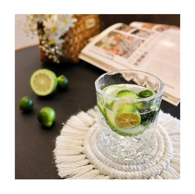 Bulk 2 Pcs Boho Hand-Woven Coasters with Tassel For House Warming Gifts Wholesale