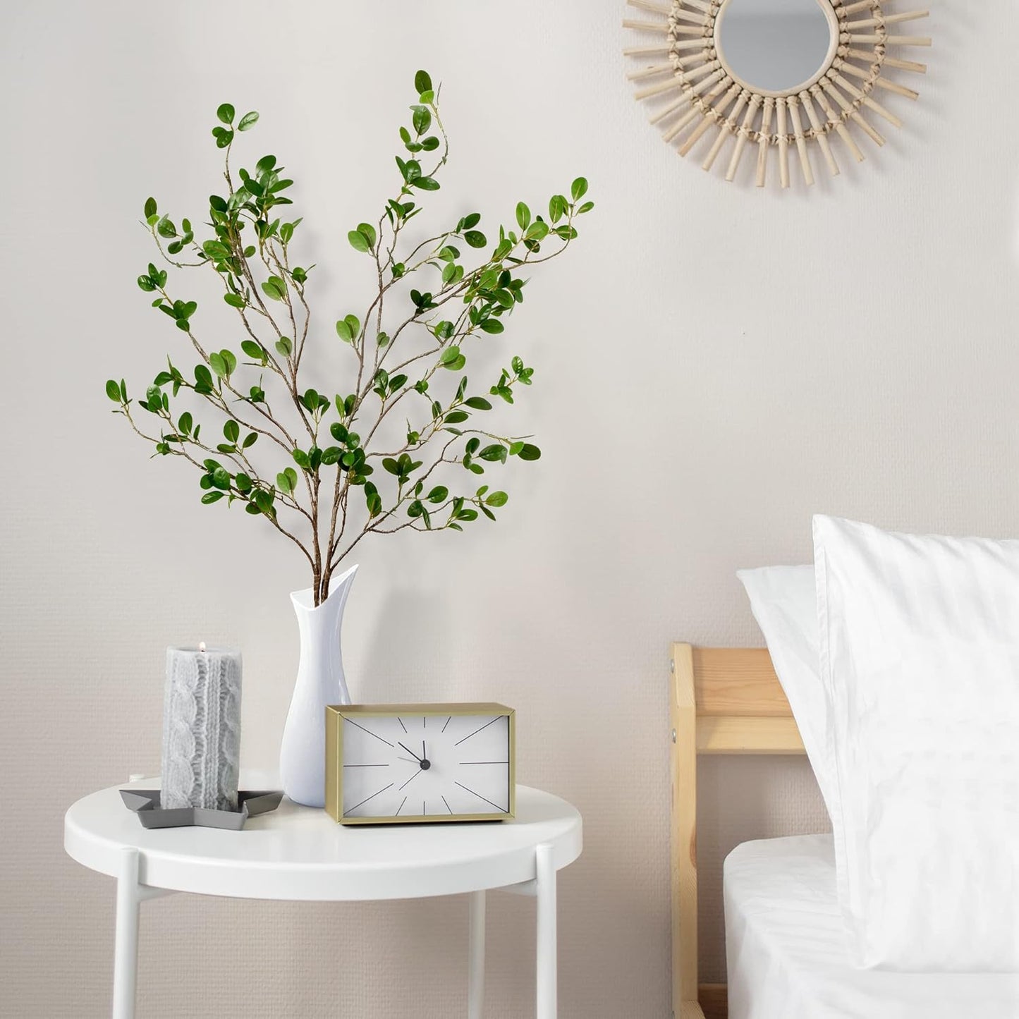 Bulk 2 Pcs Artificial Ficus Branches Eucalyptus Leaf Spray Faux Greenery Stems for Home Office Wedding Vase Decor Wholesale