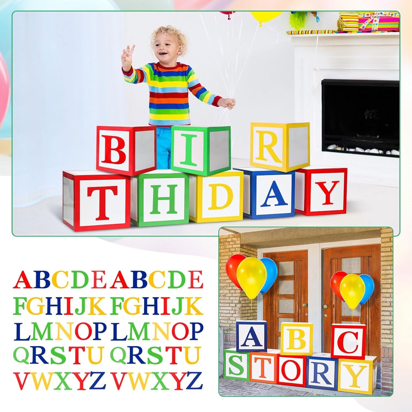 Bulk ABC Alphabet 123 Balloon Box 30x30 Inch School Party Decorations Graduation Birthday and Baby Shower Decor Wholesale