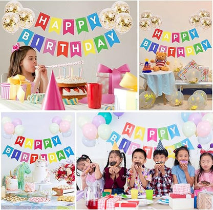 Bulk Happy Birthday Banner with Confetti Balloons for Birthday Party Decoration Supplies Wholesale
