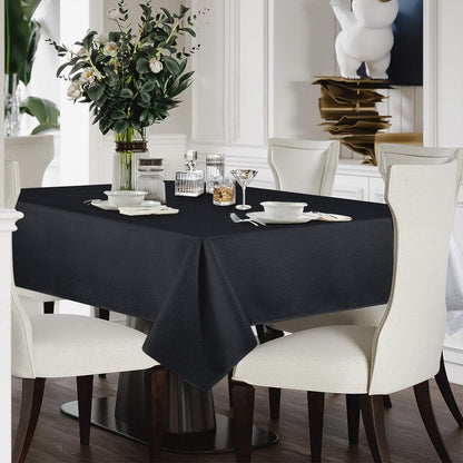 Bulk Solid Plaid Jacquard Spring Tablecloth Wrinkle and Water Resistant, Contemporary Woven Decorative Table Cover for Holiday Events Wholesale