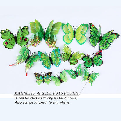Bulk 24/48 Pcs 3D Butterfly Wall Decor Featuring Magnets, Perfect for Party Decorations Wholesale