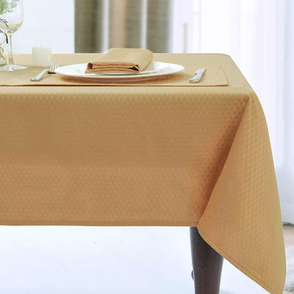 Bulk Solid Plaid Jacquard Spring Tablecloth Wrinkle and Water Resistant, Contemporary Woven Decorative Table Cover for Holiday Events Wholesale