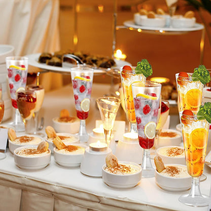 Bulk 25 Pcs Disposable Champagne Cups 2025 Crystal Clear Acrylic Toasting Flutes Non-Slip for Wedding Receptions&NYE Party Decor Wholesale