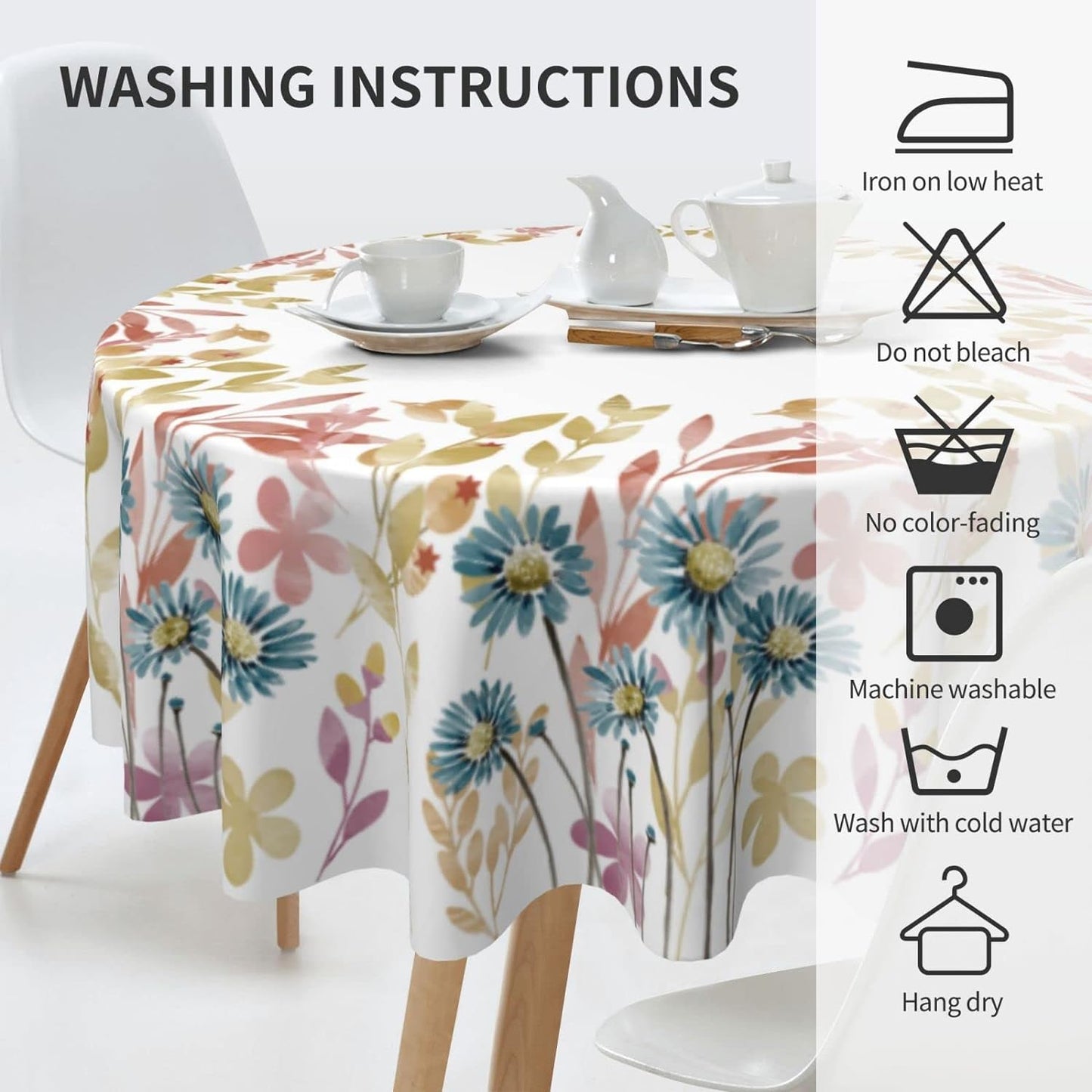 Bulk 60 Inch Round Tablecloth Stain Resistant Polyester Table Cover for Kitchen Dining Buffet Parties and Camping Mandala Design Wholesale