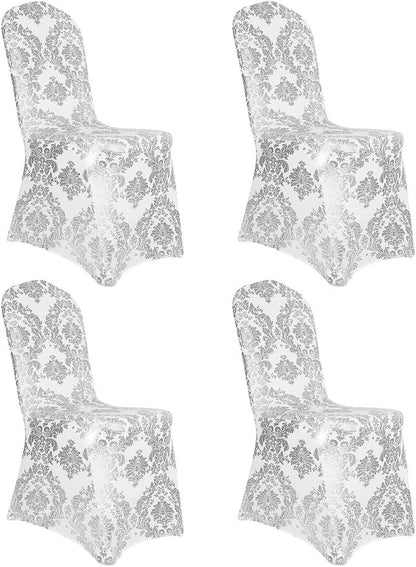 Bulk Golden Flower Print Brown Chair Cover Removable Washable Elastic Stretch Suitable for Banquets Weddings and Home Decor Wholesale