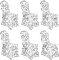 Bulk Golden Flower Print Brown Chair Cover Removable Washable Elastic Stretch Suitable for Banquets Weddings and Home Decor Wholesale