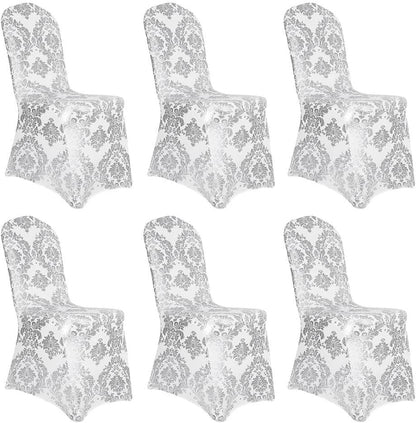 Bulk Golden Flower Print Brown Chair Cover Removable Washable Elastic Stretch Suitable for Banquets Weddings and Home Decor Wholesale