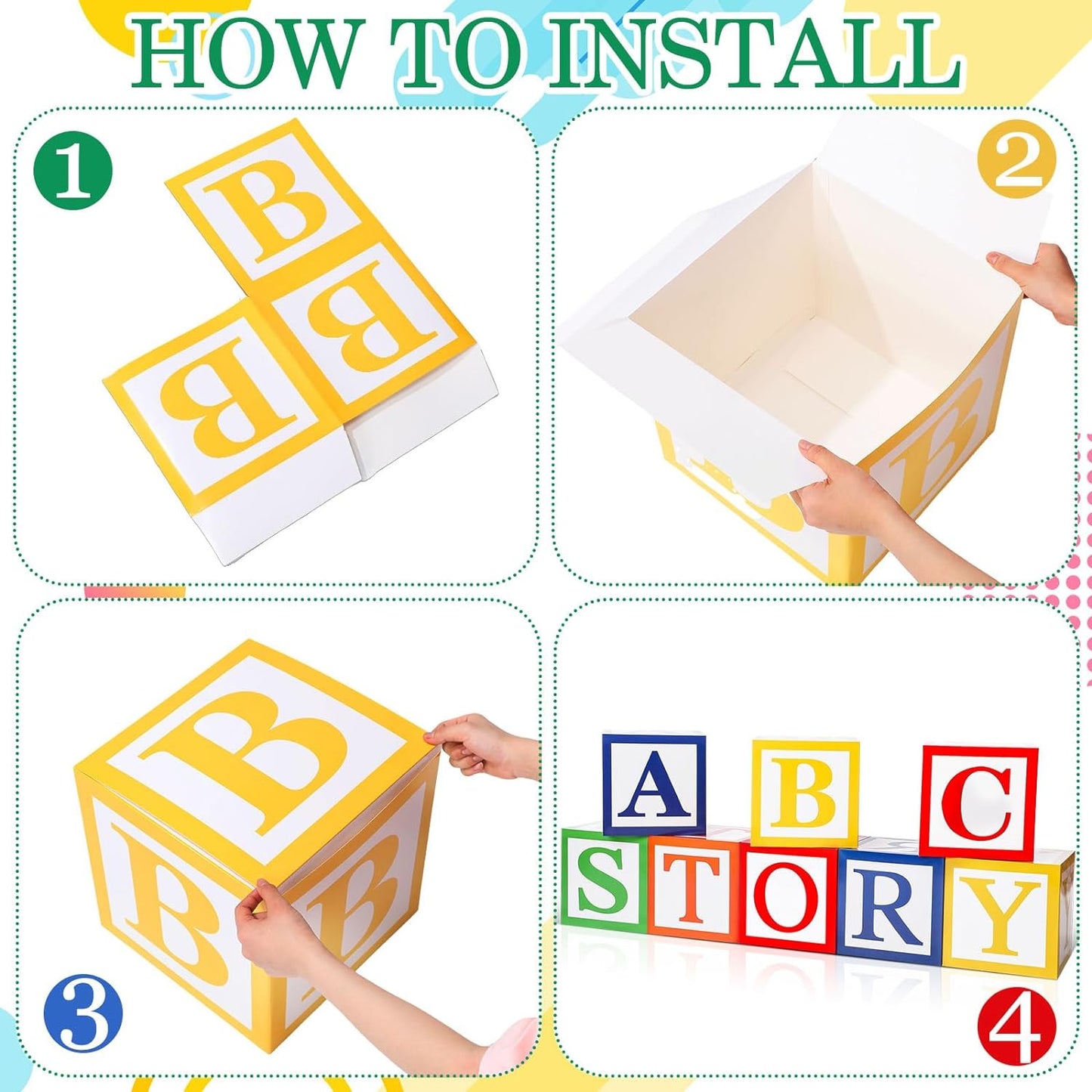 Bulk ABC Alphabet 123 Balloon Box 30x30 Inch School Party Decorations Graduation Birthday and Baby Shower Decor Wholesale