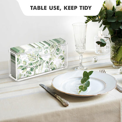 Bulk 10Pcs Acrylic Guest Towel Holder for Bathroom Clear Waterproof Splashing Vertical Napkin Holder for Kitchen Disposable Hand Towel Holder Modern Dining Table Napkin Tray for Home Hotel Office Wholesale