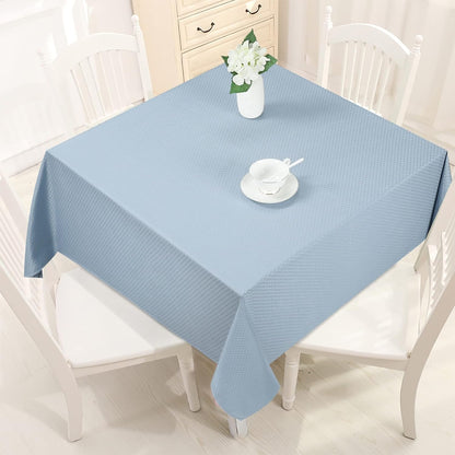 Bulk Solid Plaid Jacquard Spring Tablecloth Wrinkle and Water Resistant, Contemporary Woven Decorative Table Cover for Holiday Events Wholesale