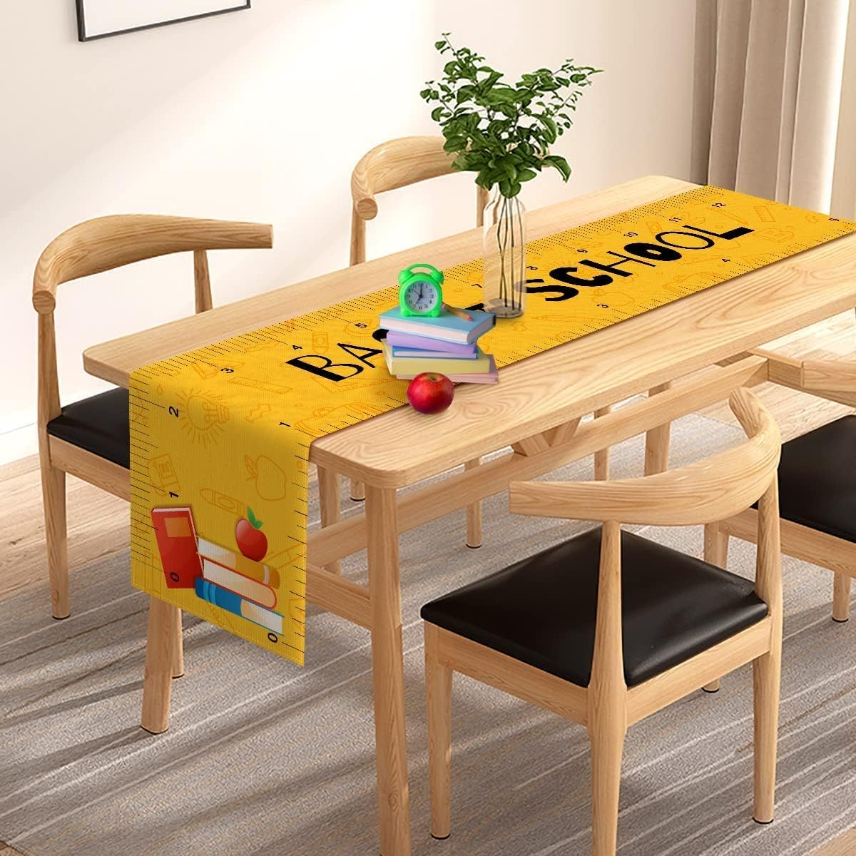 Bulk Back to School Table Runner Ruler Design for First Day of School Kids Students Classroom Party Dining Room Home Decoration Wholesale