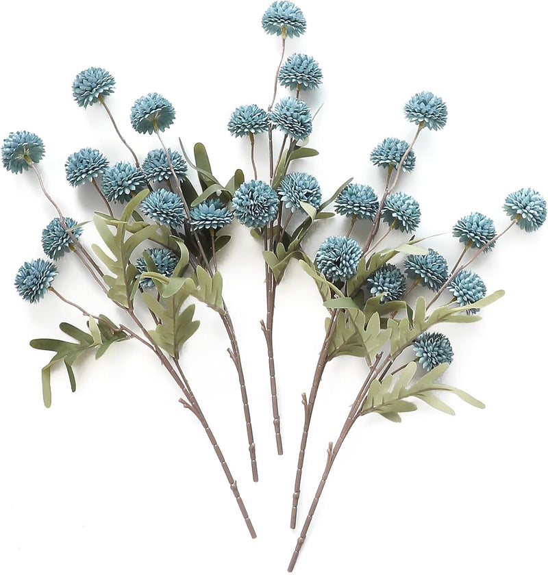 5 Pcs Artificial Silk Pompon Mums Flowers, Beige, 6 Inch Stems, Realistic Chrysanthemums for DIY Bouquets and Wedding Decor