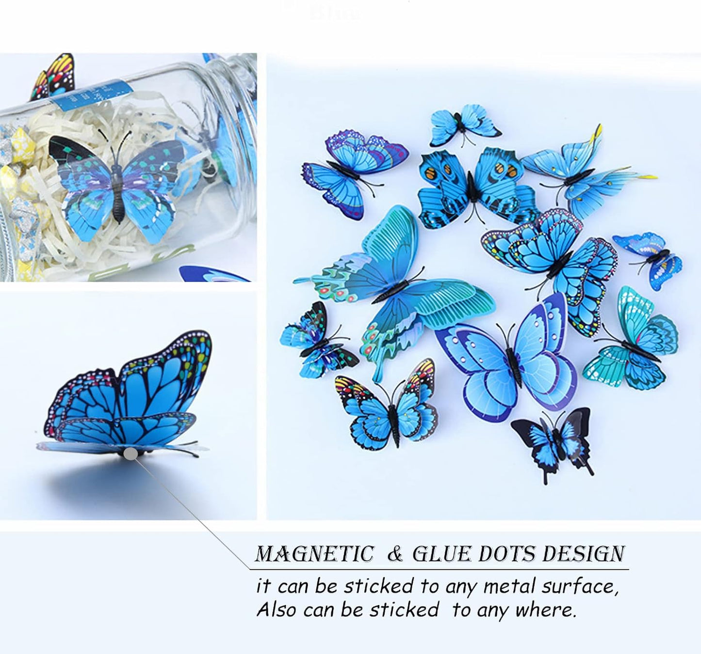 Bulk 24/48 Pcs 3D Butterfly Wall Decor Featuring Magnets, Perfect for Party Decorations Wholesale