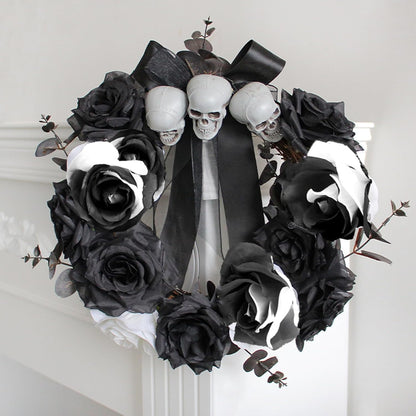 Bulk 10Pcs Black And White Roses 2025 Real Touch Silk Flowers Bridal Bouquet for Gothic Wedding Decor Hotel Arrangements Wholesale