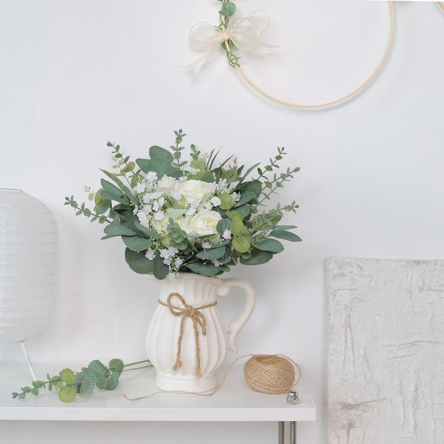 Bulk 110 Pcs 7 Kinds Mixed Artificial Eucalyptus Stems and Faux Flowers Wedding Floral Supplies for DIY Bouquets Table Centerpieces & Home Decor Arrangements Wholesale