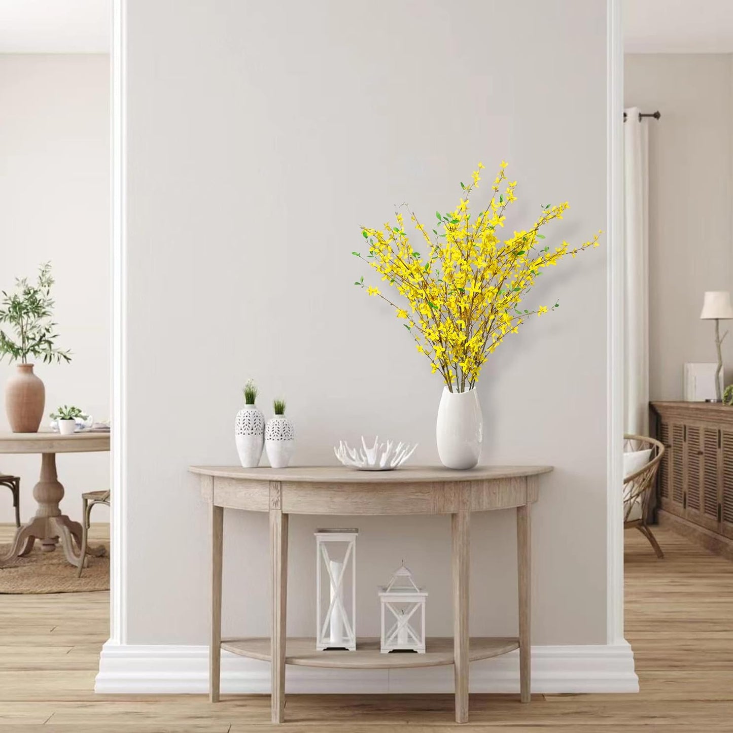 Forsythia Artificial Flower Stems, 4-Pack 40.5in Yellow Floral Branches for Wedding & Event Styling