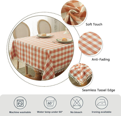 Bulk St. Patrick's Day Checkered Tablecloth Washable Buffalo Plaid with Tassel Suitable for Kitchen and Dining Room Decor Wholesale