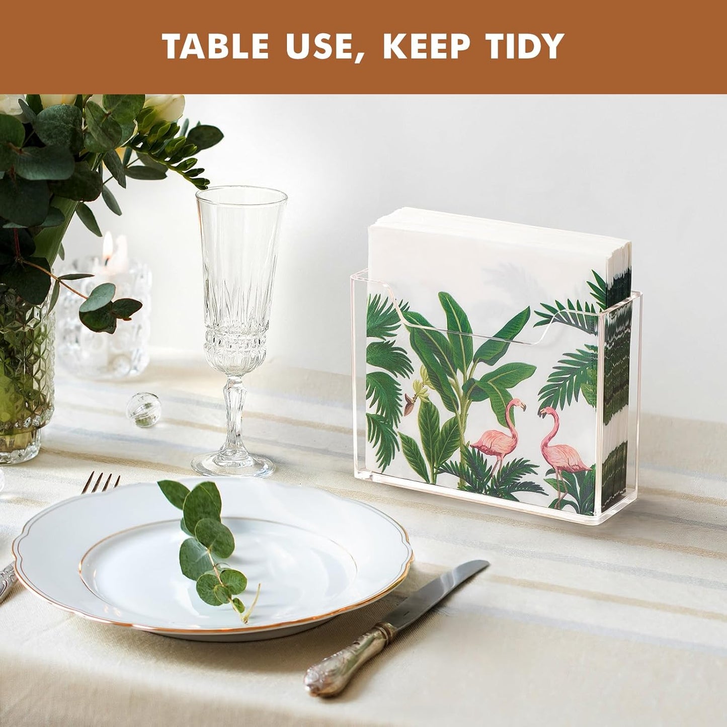 Bulk 10Pcs Acrylic Napkin Holder for Table Clear Plastic Vertical Napkins Holders Modern Square Paper Napkin Holders for Kitchen Dinner Table Guest Napkin Holder for Home Hotel Restaurant Bar Wholesale