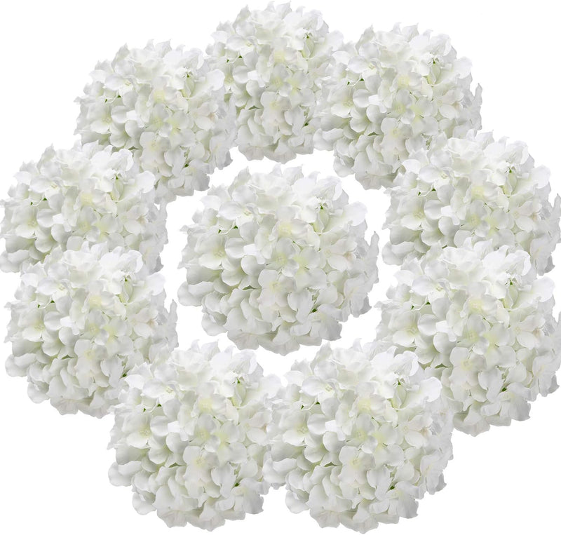 10 Pcs Silk Hydrangea Heads Artificial Flowers Blueberry Blue 4 Inch Realistic for Wedding Home Decor