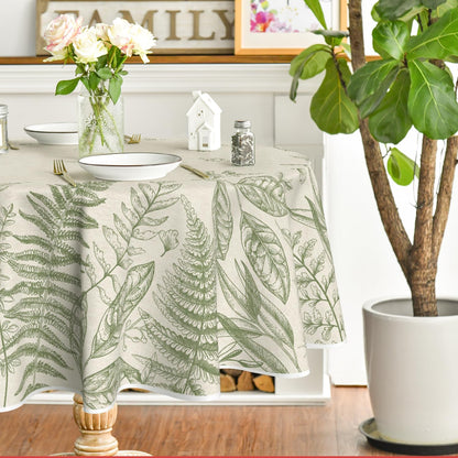 Bulk Spring Fern Tablecloth 60×84 Inch Rectangular Green Plants Washable Cover for Party Picnic Decor Wholesale