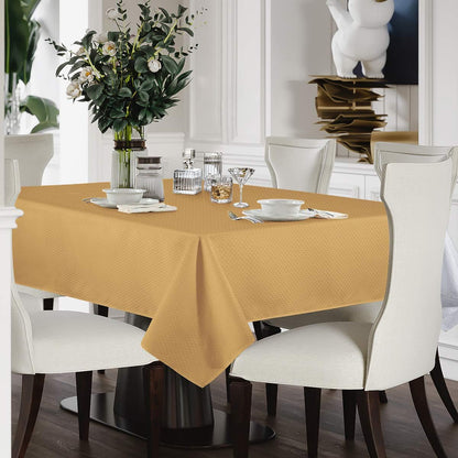 Bulk Solid Plaid Jacquard Spring Tablecloth Wrinkle and Water Resistant, Contemporary Woven Decorative Table Cover for Holiday Events Wholesale
