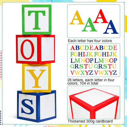 Bulk ABC Alphabet 123 Balloon Box 30x30 Inch School Party Decorations Graduation Birthday and Baby Shower Decor Wholesale